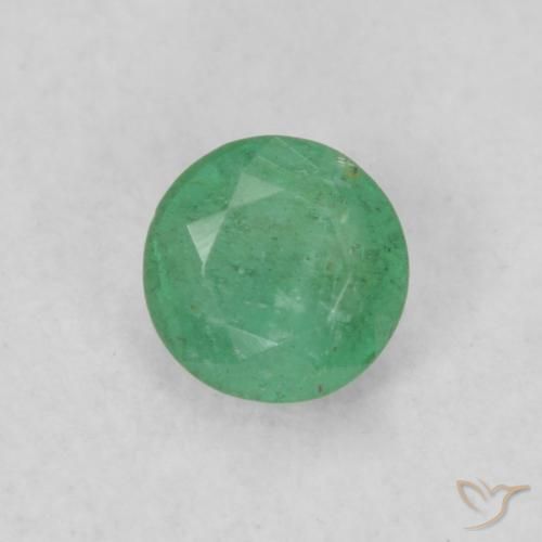 0.18ct 자연스러운 딥그린 에메랄드, 둥근, SI