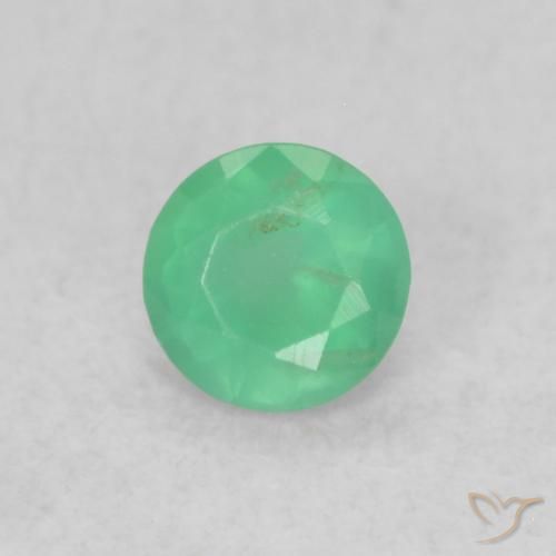 0.15ct 자연스러운 라이트 샴록 그린 에메랄드, 둥근, SI