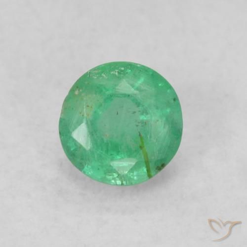 0.18ct 자연스러운 피스타치오 그린 에메랄드, 둥근, SI