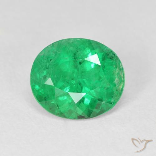 2.38ct 자연스러운 강렬한 녹색 에메랄드, 타원형, VS-SI