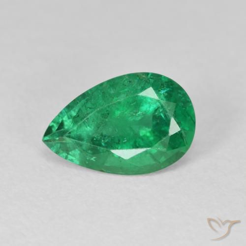 2.20ct 자연스러운 따뜻한 녹색 에메랄드, 배 모양, VS-SI