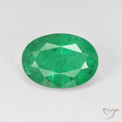 3.38ct 자연스러운 미디엄 그린 에메랄드, 타원형, VS-SI