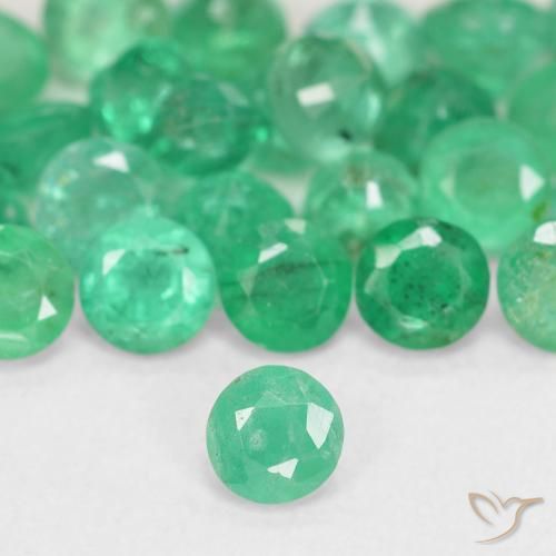 0.15캐럿 천연 쿨 그린 에메랄드, 라운드 컷, 3.15 mm, SI
