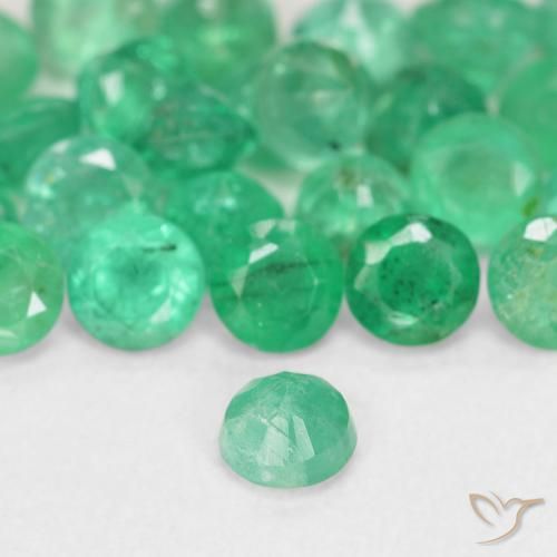 0.15캐럿 천연 쿨 그린 에메랄드, 라운드 컷, 3.15 mm, SI