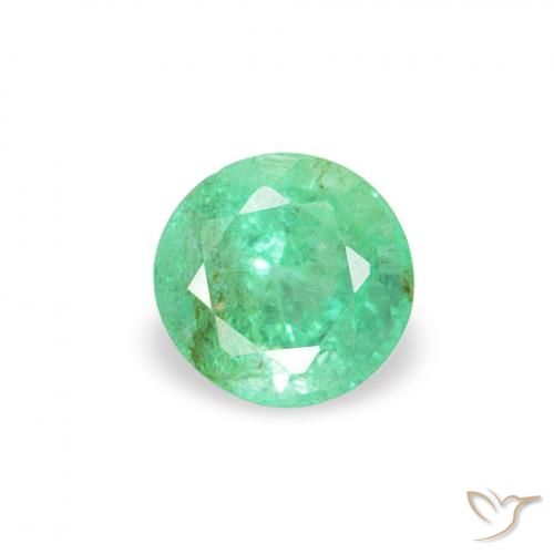 0.16ct 자연스러운 밝은 녹색 에메랄드, 둥근, SI