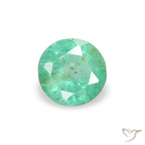 0.16ct 자연스러운 쿨 에메랄드 그린 에메랄드, 둥근, SI