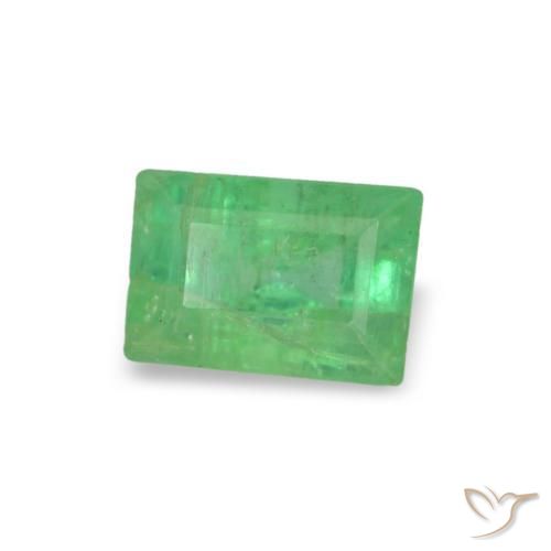 0.18캐럿 천연 토끼풀 그린 에메랄드, 바게트, 4.1×2.5 mm, SI