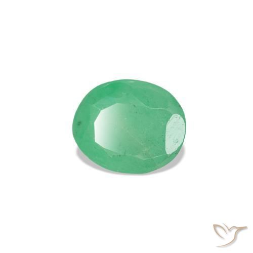 0.32캐럿 천연 Medium Light-Green 에메랄드, 타원형 컷, 5×4 mm, VS-SI