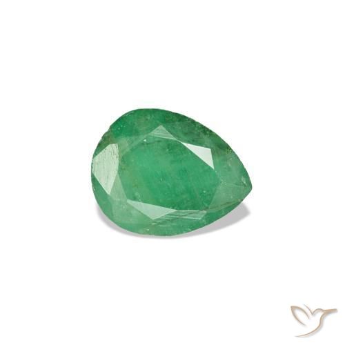 0.33캐럿 천연 미디엄 그린 에메랄드, 배 모양, 5.2×4 mm, SI