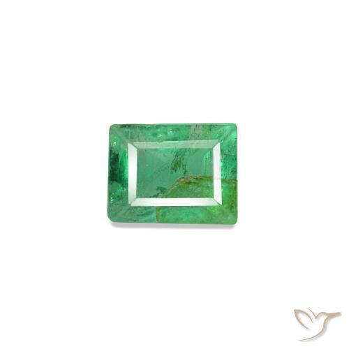 0.13캐럿 천연 미디엄 라이트 그린 에메랄드, 바게트, 3.3×2.6 mm, SI