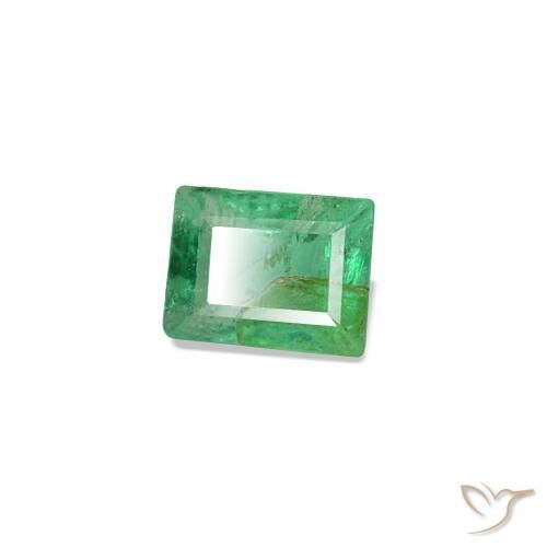 0.13캐럿 천연 미디엄 라이트 그린 에메랄드, 바게트, 3.3×2.6 mm, SI