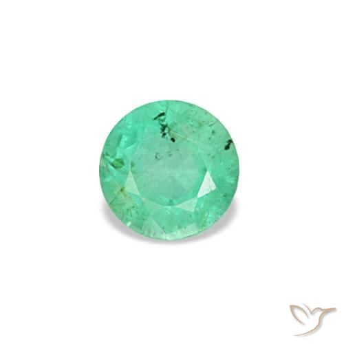 0.16캐럿 천연 Medium Light-Green 에메랄드, 라운드 컷, 3.59 mm, SI