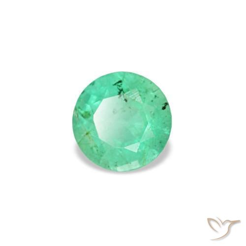 0.16캐럿 천연 Medium Light-Green 에메랄드, 라운드 컷, 3.59 mm, SI