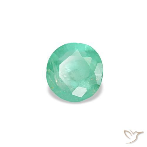 0.16캐럿 천연 라이트 에메랄드 그린 에메랄드, 라운드 컷, 3.57 mm, SI