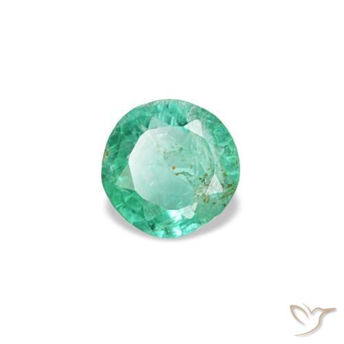 0.19캐럿 천연 라이트 에메랄드 그린 에메랄드, 라운드 컷, 3.54 mm, SI
