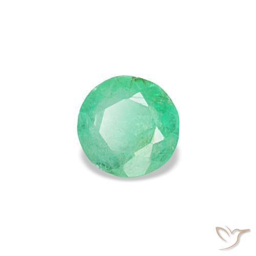 0.19캐럿 천연 미디엄 그린 에메랄드, 라운드 컷, 3.52 mm, VS-SI