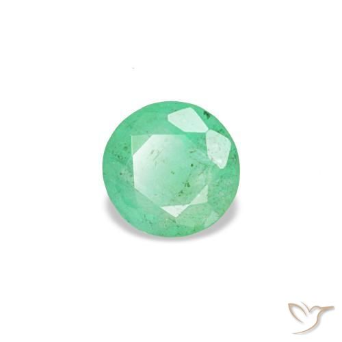 0.17캐럿 천연 쿨 그린 에메랄드, 라운드 컷, 3.56 mm, VS-SI