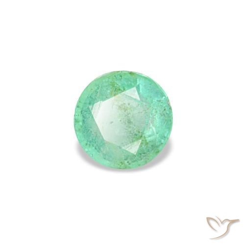 0.17캐럿 천연 라이트 그린 에메랄드, 라운드 컷, 3.55 mm, VS-SI