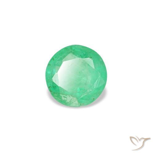 0.19캐럿 천연 인텐스 그린 에메랄드, 라운드 컷, 3.56 mm, VS-SI