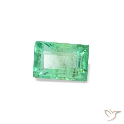 0.19캐럿 천연 Medium Light-Green 에메랄드, 바게트, 3.9×2.6 mm, VS-SI