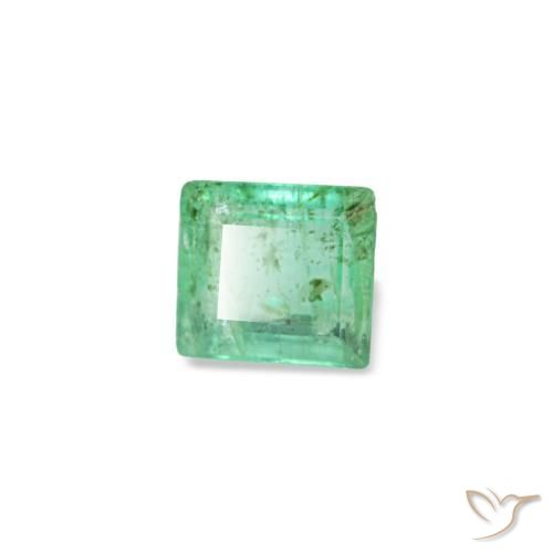 0.15캐럿 천연 블루 그린 에메랄드, 바게트, 3.2×2.9 mm, SI