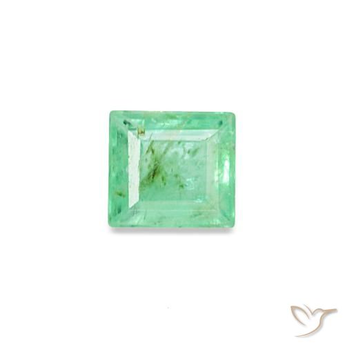 0.14캐럿 천연 일렉트릭 그린 에메랄드, 바게트, 3×2.7 mm, SI