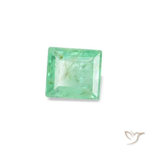 0.14캐럿 천연 일렉트릭 그린 에메랄드, 바게트, 3×2.7 mm, SI