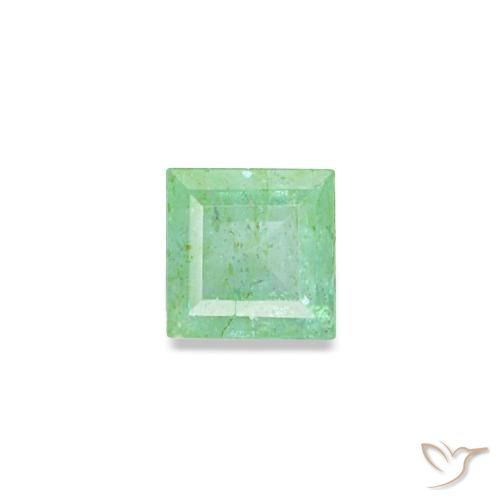 0.09캐럿 천연 밝은 그린 에메랄드, 스퀘어, 2.5×2.5 mm, SI