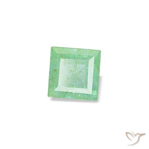 0.09캐럿 천연 밝은 그린 에메랄드, 스퀘어, 2.5×2.5 mm, SI