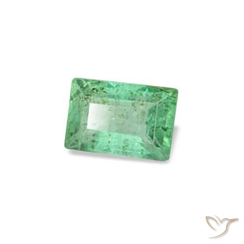 0.17캐럿 천연 민트 그린 에메랄드, 바게트, 3.9×2.6 mm, SI