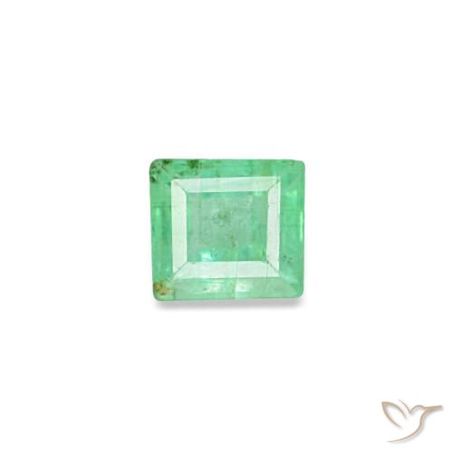 0.13캐럿 천연 밝은 그린 에메랄드, 바게트, 3×2.7 mm, SI