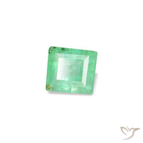 0.13캐럿 천연 밝은 그린 에메랄드, 바게트, 3×2.7 mm, SI