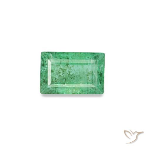 0.16캐럿 천연 쿨 그린 에메랄드, 바게트, 3.8×2.5 mm, SI