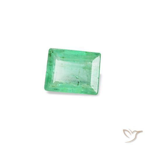 0.13캐럿 천연 인텐스 그린 에메랄드, 바게트, 3.3×2.6 mm, SI
