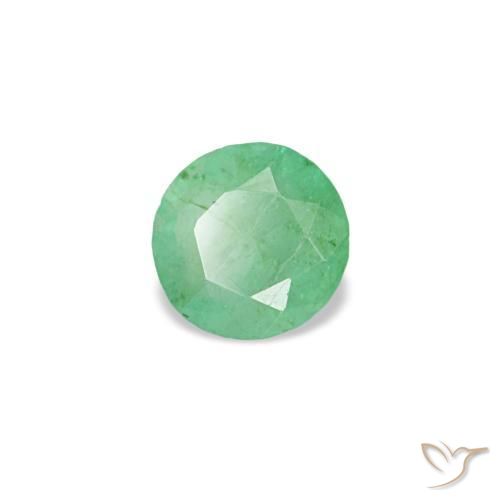 0.18캐럿 천연 피스타치오 그린 에메랄드, 라운드 컷, 3.55 mm, VS-SI