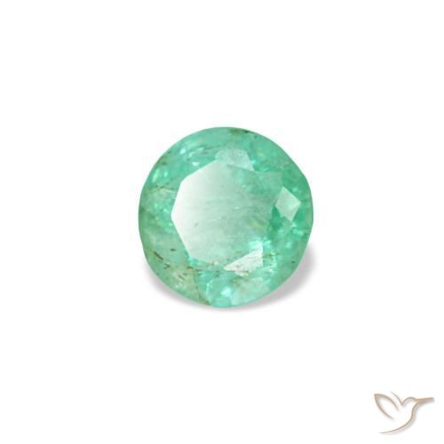 0.19캐럿 천연 밝은 그린 에메랄드, 라운드 컷, 3.58 mm, VS-SI