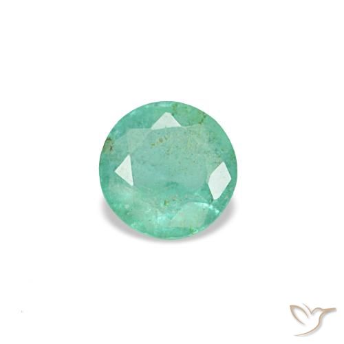 0.16캐럿 천연 밝은 그린 에메랄드, 라운드 컷, 3.56 mm, VS-SI