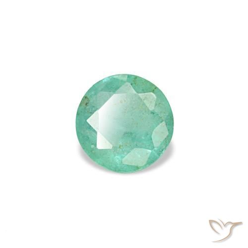 0.16캐럿 천연 밝은 그린 에메랄드, 라운드 컷, 3.56 mm, VS-SI