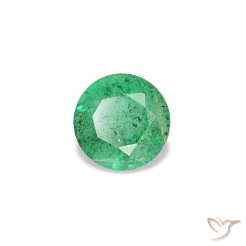 0.15캐럿 천연 피스타치오 그린 에메랄드, 라운드 컷, 3.52 mm, VS-SI