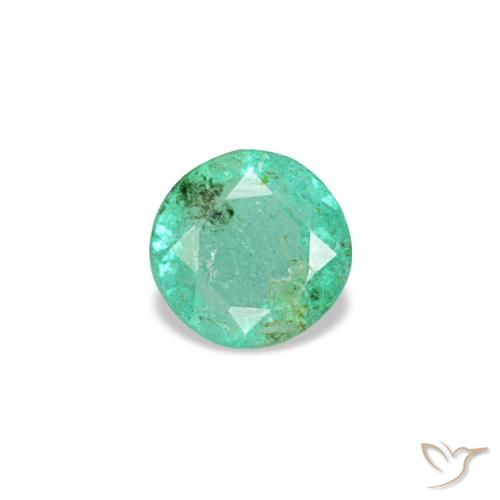 0.19캐럿 천연 블루 그린 에메랄드, 라운드 컷, 3.54 mm, VS-SI