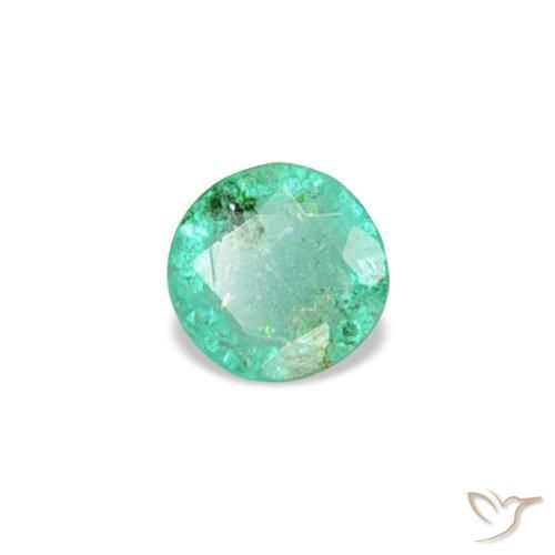 0.19캐럿 천연 블루 그린 에메랄드, 라운드 컷, 3.54 mm, VS-SI