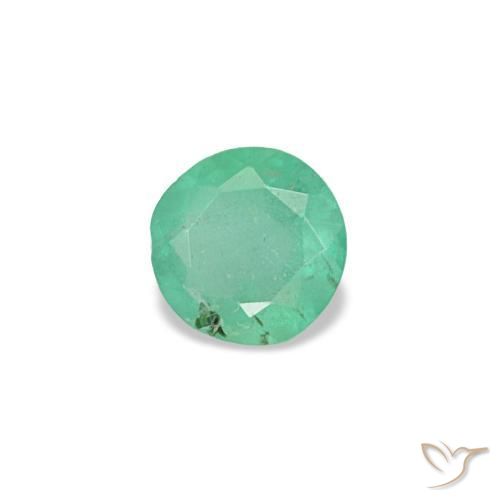 0.17캐럿 천연 펀 그린 에메랄드, 라운드 컷, 3.51 mm, VS-SI