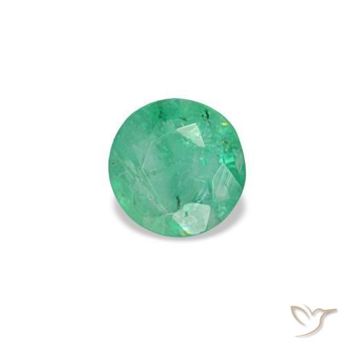 0.16캐럿 천연 펀 그린 에메랄드, 라운드 컷, 3.63 mm, VS-SI