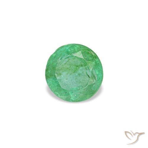 0.17캐럿 천연 블루 그린 에메랄드, 라운드 컷, 3.53 mm, VS-SI