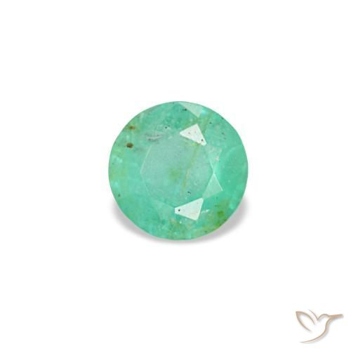 0.17캐럿 천연 쿨 그린 에메랄드, 라운드 컷, 3.52 mm, VS-SI