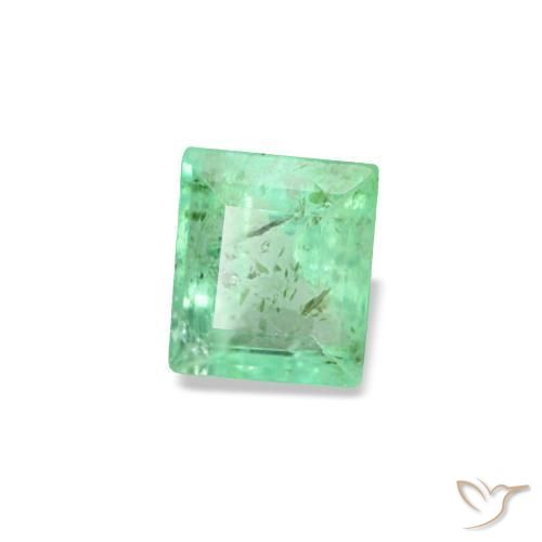 0.14캐럿 천연 밝은 그린 에메랄드, 바게트, 3.1×2.7 mm, VS-SI