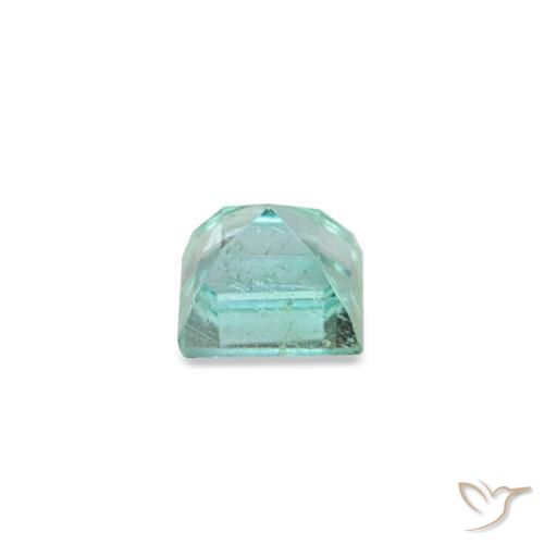 0.09캐럿 천연 푸르스름한 그린 에메랄드, 스퀘어, 2.5×2.5 mm, VVS-VS