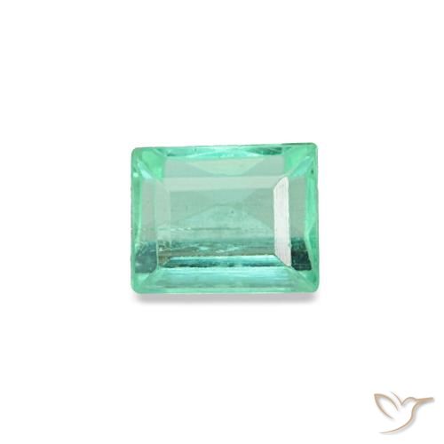0.13캐럿 천연 라이트 그린 에메랄드, 바게트, 3.1×2.5 mm, VVS-VS