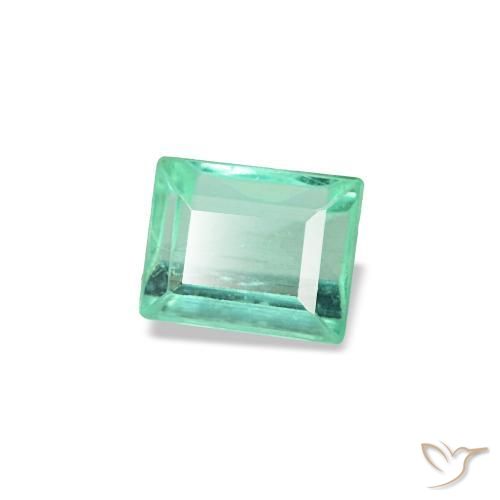 0.13캐럿 천연 라이트 그린 에메랄드, 바게트, 3.1×2.5 mm, VVS-VS