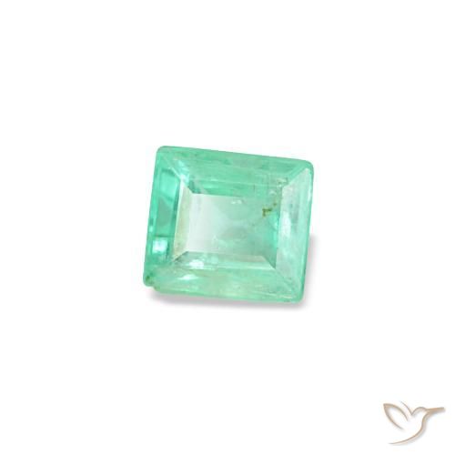 0.11캐럿 천연 미디엄 그린 에메랄드, 바게트, 2.9×2.6 mm, VS